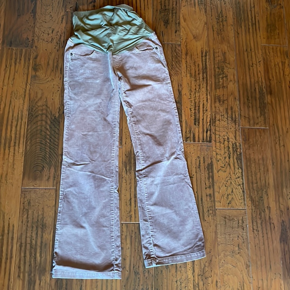 EllyB by Olian Maternity Bootcut Tan Corduroy Pants Size small